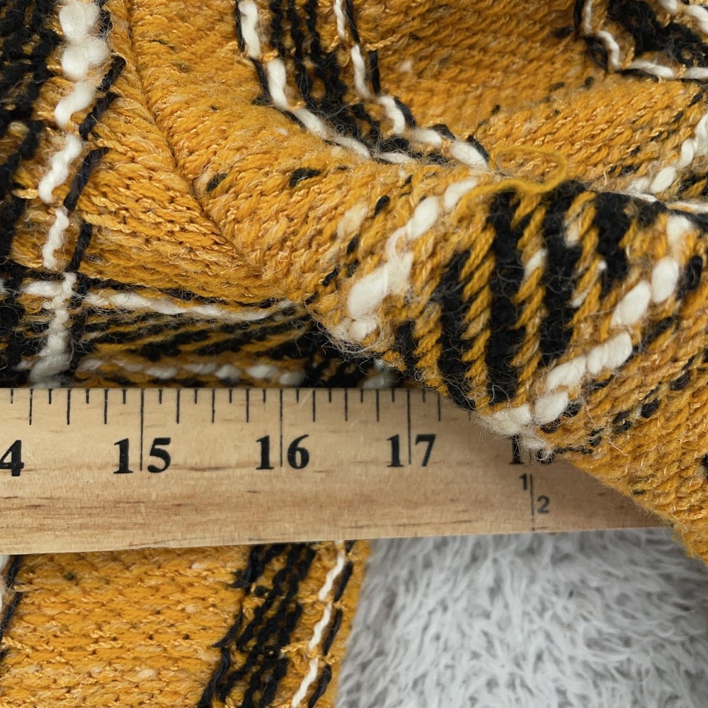 Vintage Adolfo Saks Fifth Avenue Sweater Jacket Women's Small Yellow Plaid 80s - Picture 4 of 10